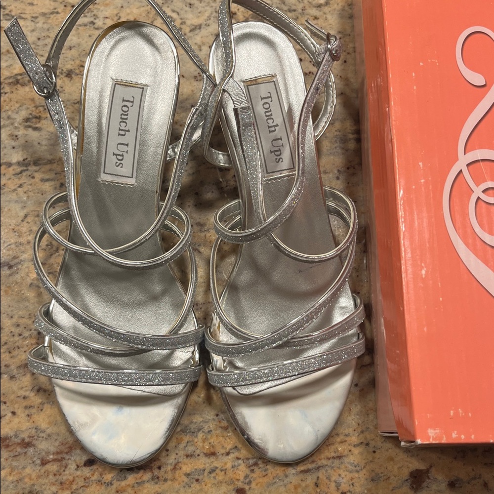 Touch Ups Metallic Silver Strappy Sandals
